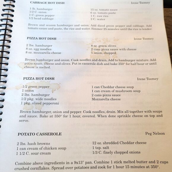 OOAK Community Fundraiser Vintage Spiral Bound Cookbook "Cooking For Gail" - Picture 6 of 10